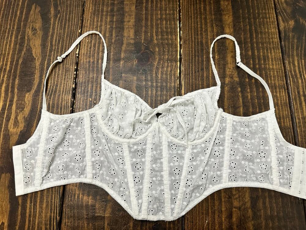 Out From Under eyelet white corset size SP